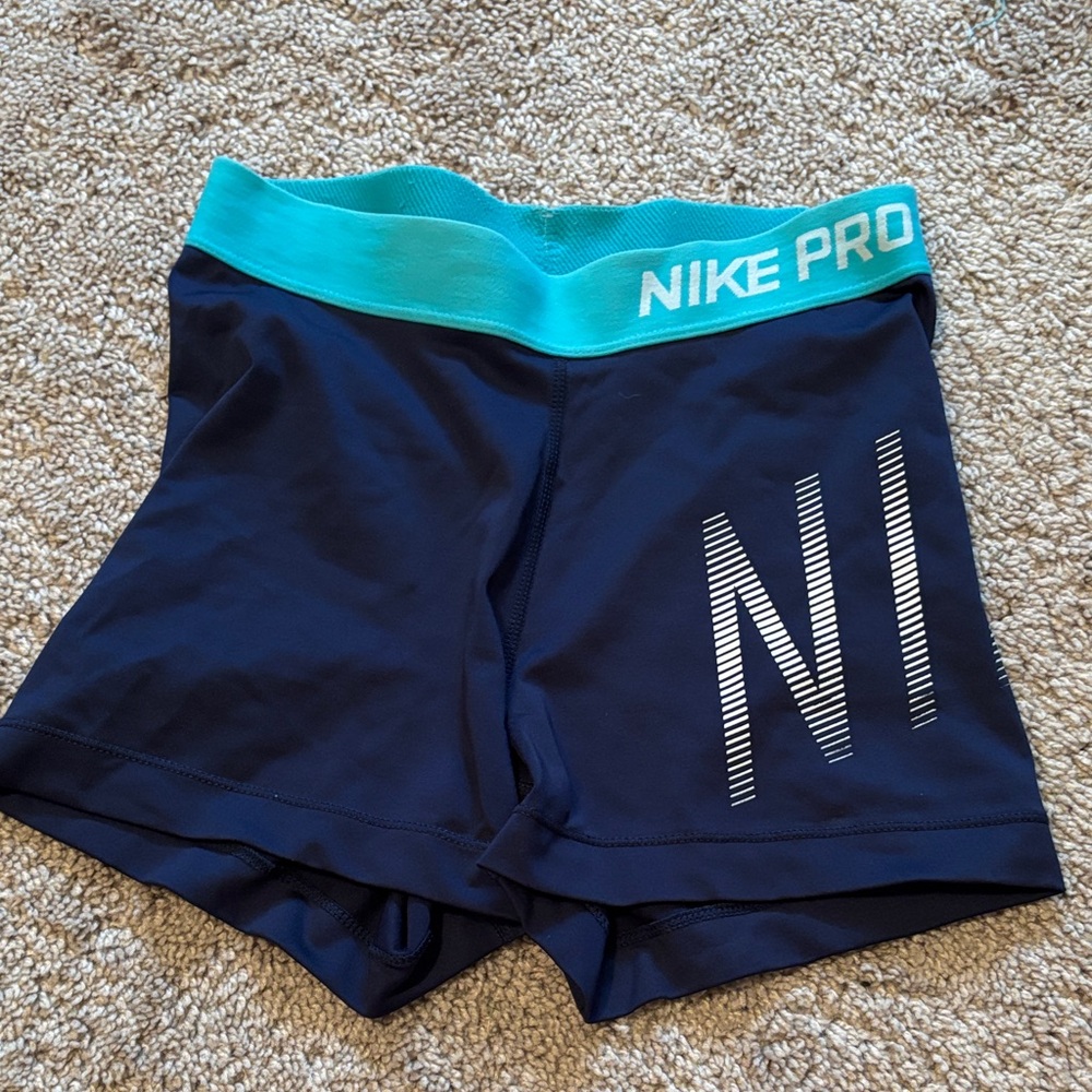 Nike Pro Blue and Aqua Shorts